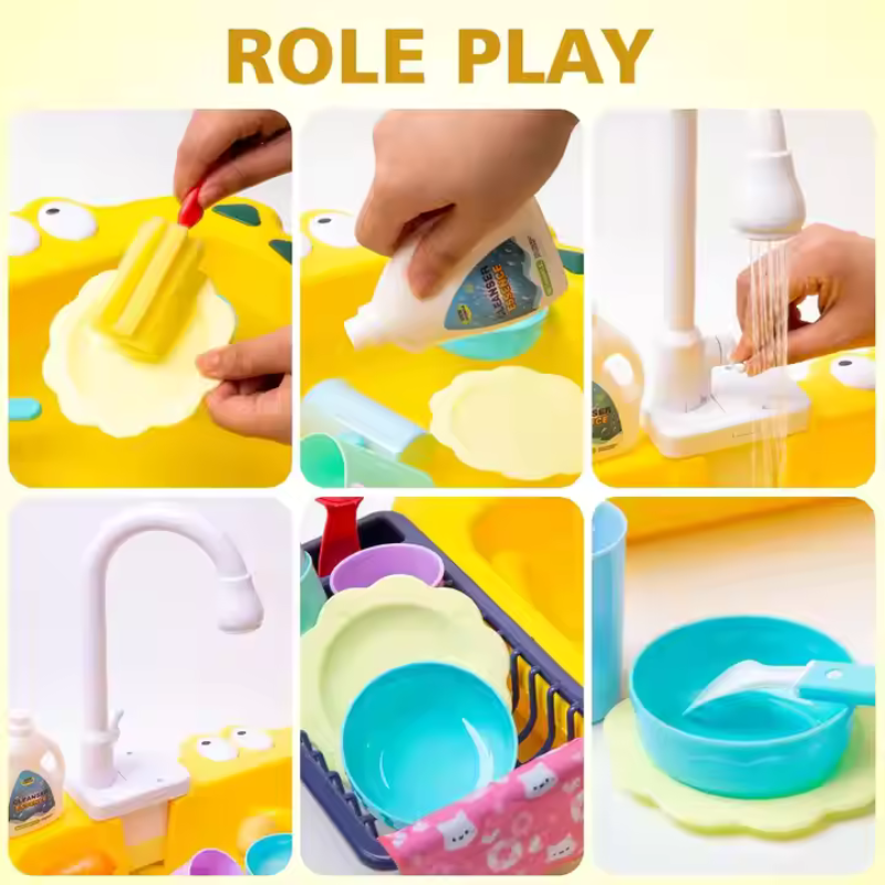 Arglow Kitchen Sink Dino - Electric Dishwasher Set for Kids - Image 2